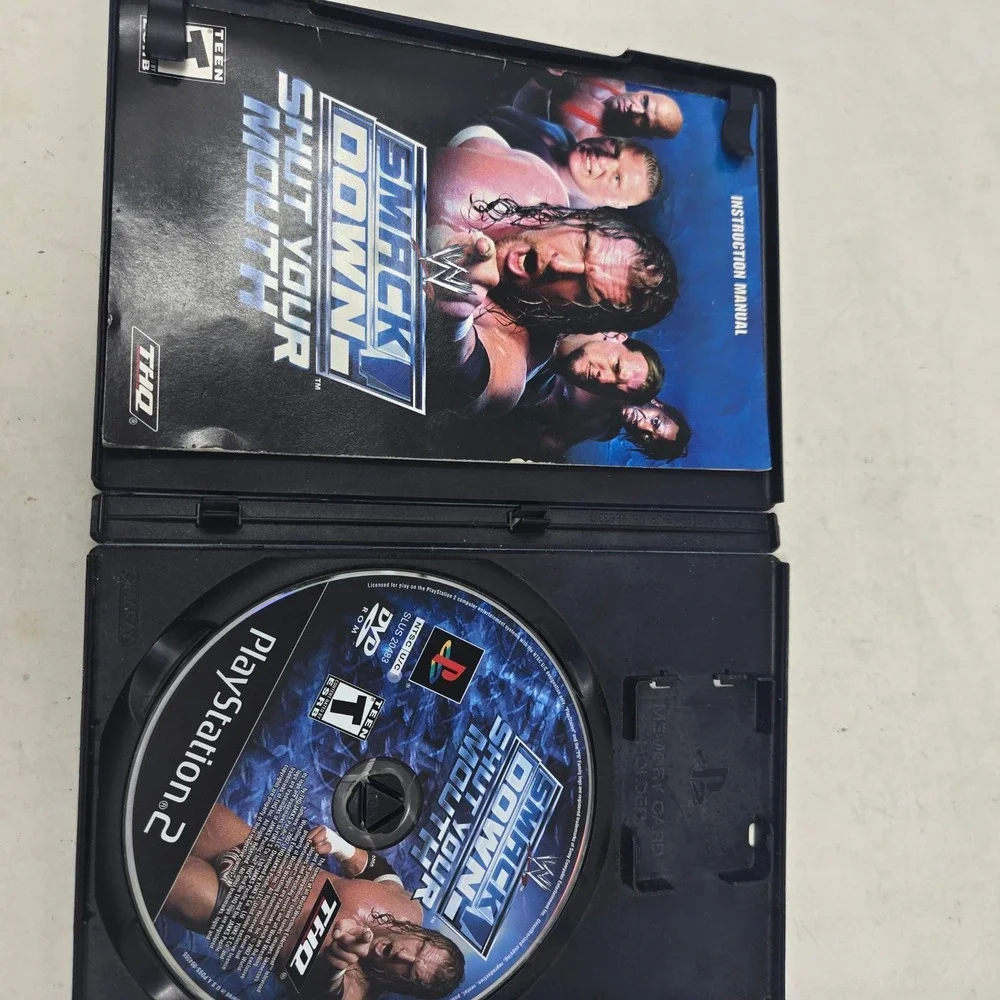WWE SmackDown Shut Your Mouth Sony PlayStation 2 PS2 Black Label Complete CIB